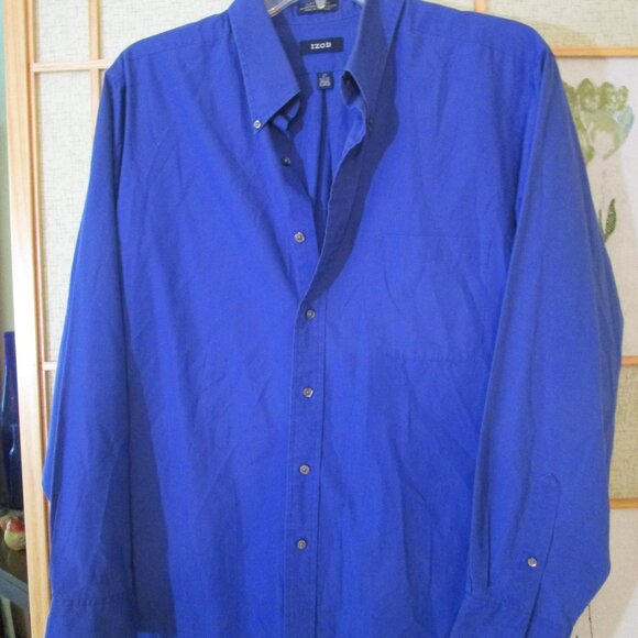 Men's XL IZOD dark blue button up shirt - Picture 1 of 4
